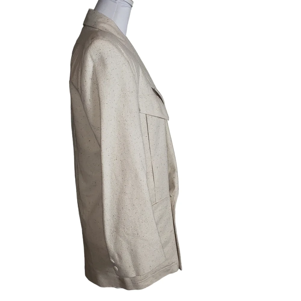 Naturelle George Georgiou Tan Beige 100% Silk Blazer Sz XS Western Style Jacket - Picture 3 of 16